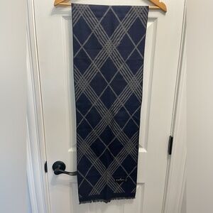 Bleu Nero Scarf Mens Navy Blue Gray 12X70 Neck Warmer Casual 100% Viscose